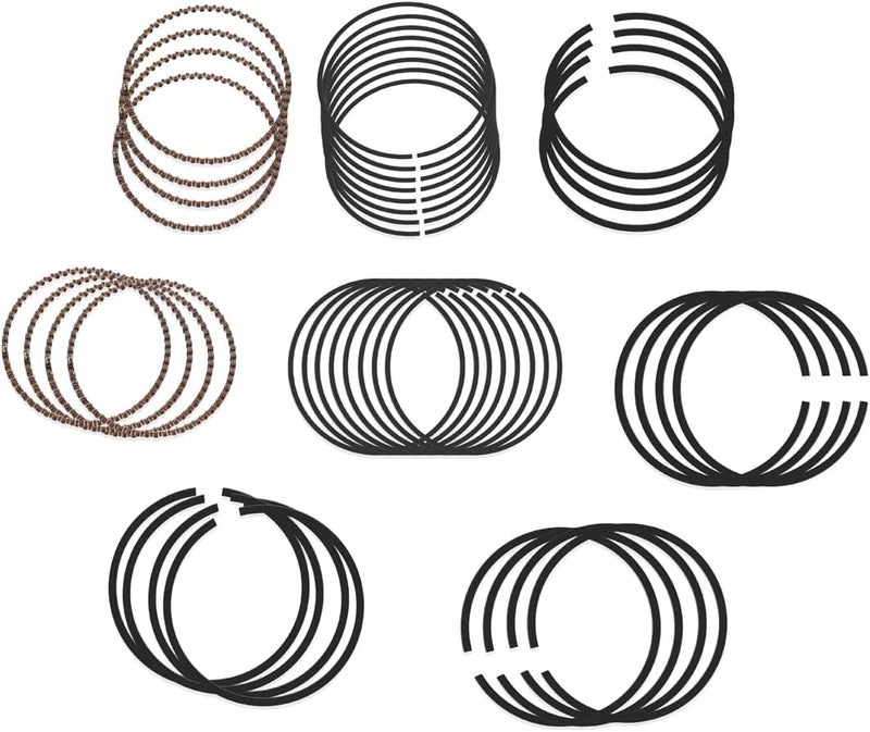 XTPTFABS 2M4860 Piston Rings(8-Cyl Ring kits) Compatible With 1999-2006 Chevrolet Gen III 364 6.0L LQ4 LQ9(Replace2M4860) Piston Rings - 4.000 in Bore -1.5 x 1.5 x 3.0 mm Thick - Standard Tension - Image 1